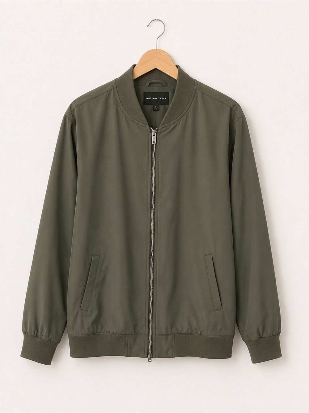 Who What Wear Green Bomber Jacket Large L